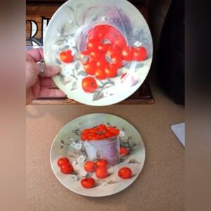 Pair Of Decorative 8" Plates With Tomatoes